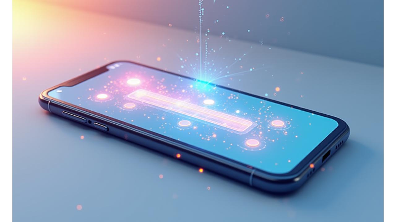 Soyut bir mobil oyun arayüzü mockupı üzerinde kullanıcı etkileşimlerini (dokunuş, kaydırma) gösteren akıcı çizgiler ve ikonlar.
